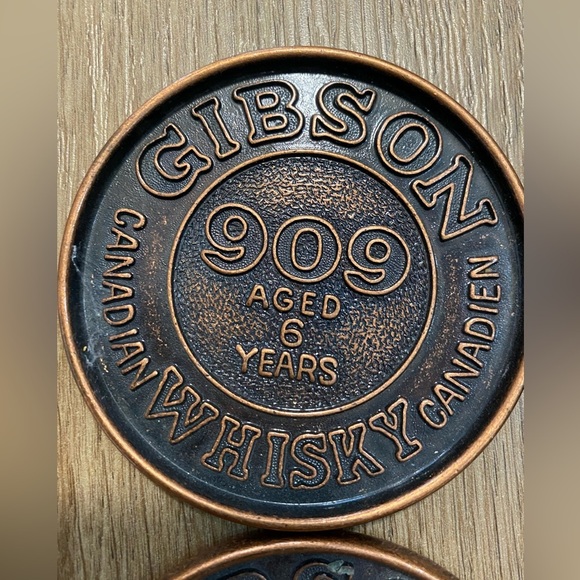 Vintage Rare Bronze Gibson Whisky Coasters Set - Picture 2 of 5